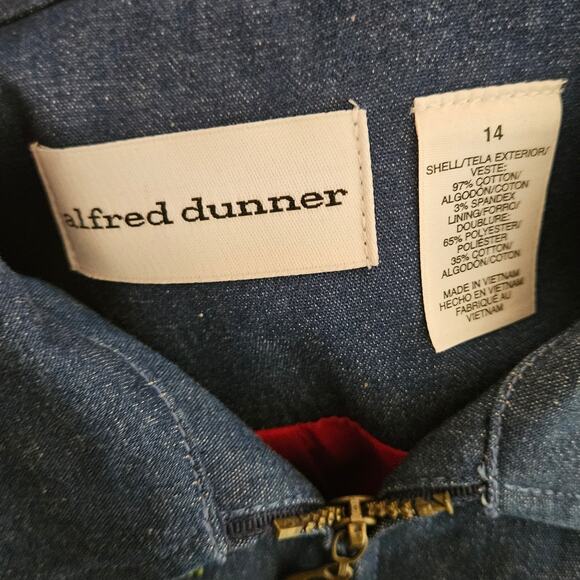 Denim Embroidered Full Zip Jacket Size 14/ Large - Picture 3 of 3